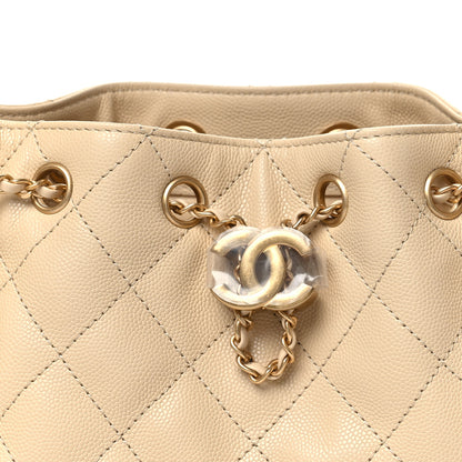 Chanel Caviar Quilted Mini Chanel 25 Handbag Beige 8 of 11
