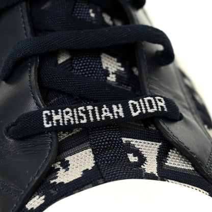 Christian Dior Technical Knit Calfskin Oblique Womens Walk'n Dior Mid Top Sneakers 40 Deep Blue 13 of 16