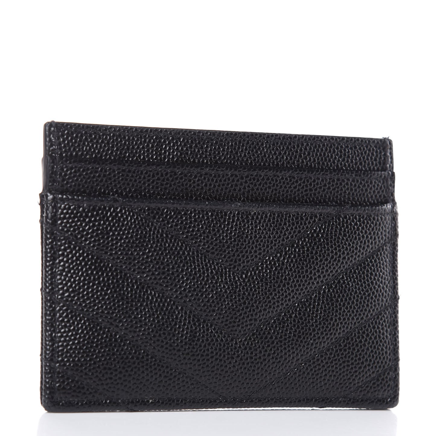 Grain De Poudre Matelasse Chevron Monogram Credit Card Case Black