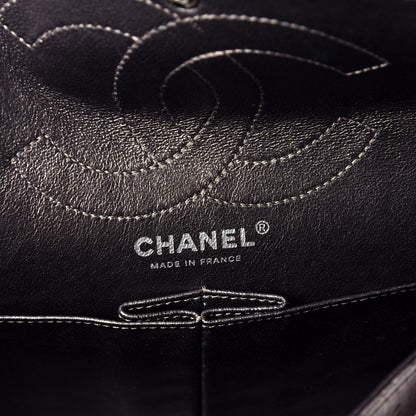 Chanel Metallic Striped Calfskin 2.55 Reissue 226 Flap Dark Silver 6 of 8