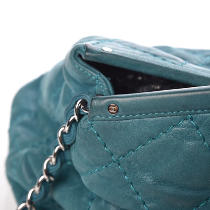 Chanel Iridescent Calfskin Quilted Small Sea Hit Tote Blue 12 of 13