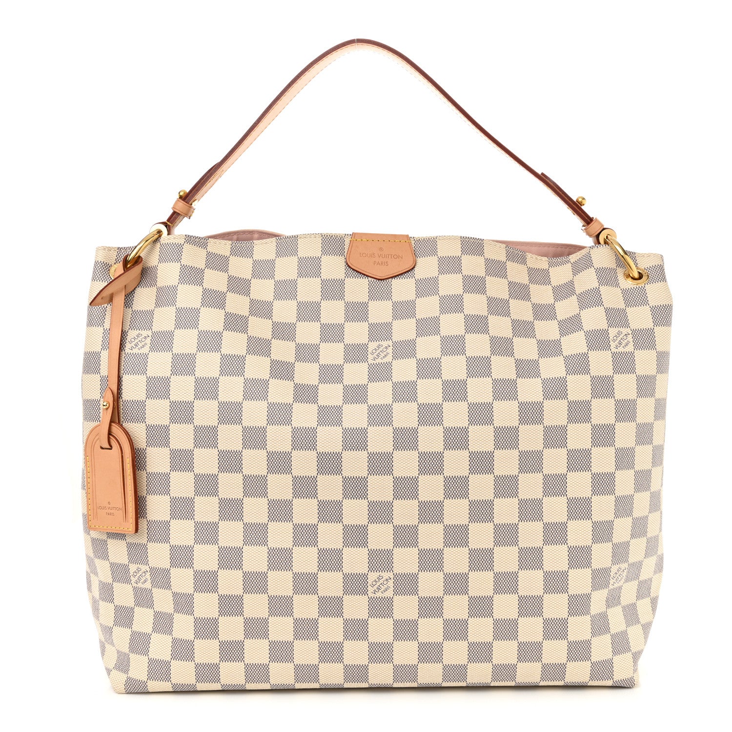 Louis Vuitton Damier Azur Graceful MM Rose Ballerine 1 of 10