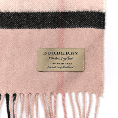 Burberry Cashmere Giant Heritage Check Fringe Scarf Ash Rose 3 of 3