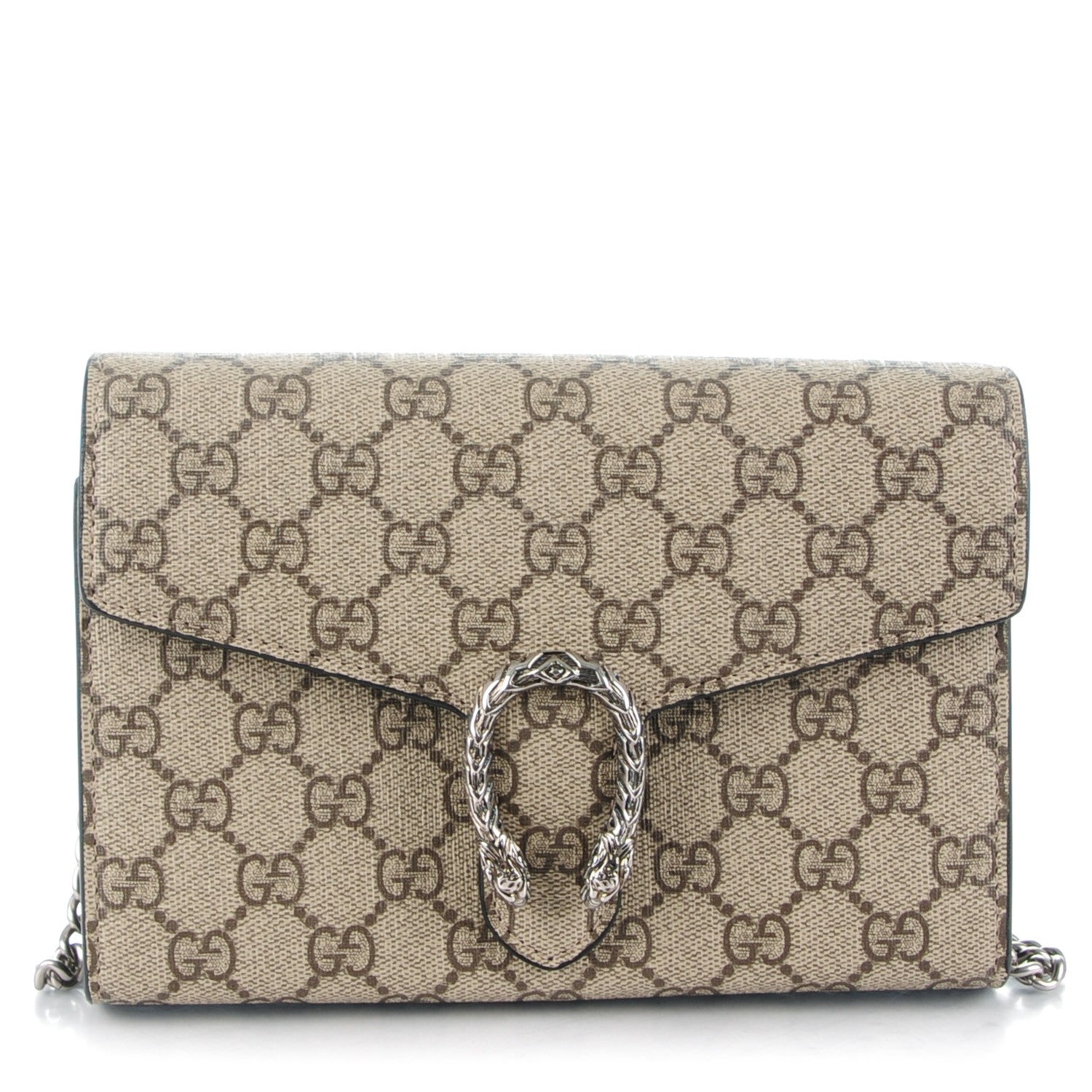 Gucci GG Supreme Monogram Mini Dionysus Chain Wallet Beige Black 1 of 7
