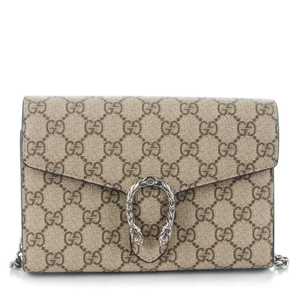 Gucci GG Supreme Monogram Mini Dionysus Chain Wallet Beige Black 1 of 7