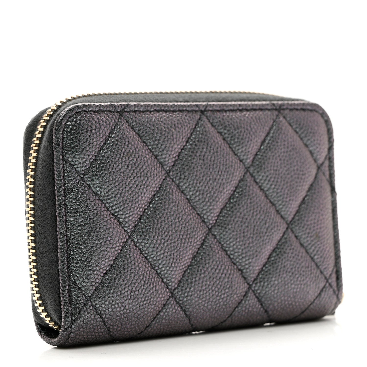 Chanel Iridescent Caviar Quilted Zip Coin Purse Black 3 of 7