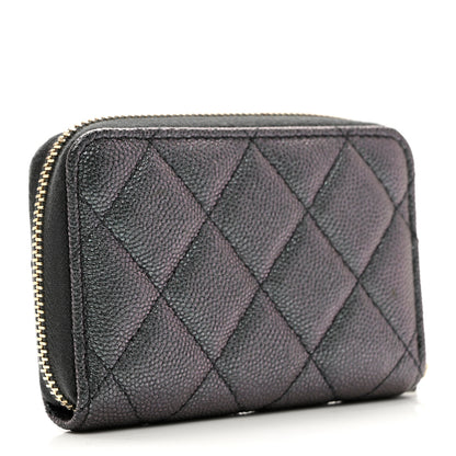 Chanel Iridescent Caviar Quilted Zip Coin Purse Black 3 of 7