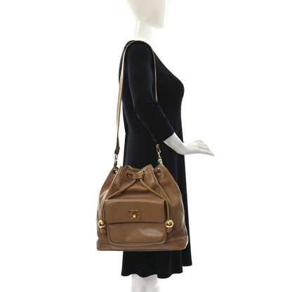 Chanel Caviar Drawstring Shoulder Bag Beige 2 of 7