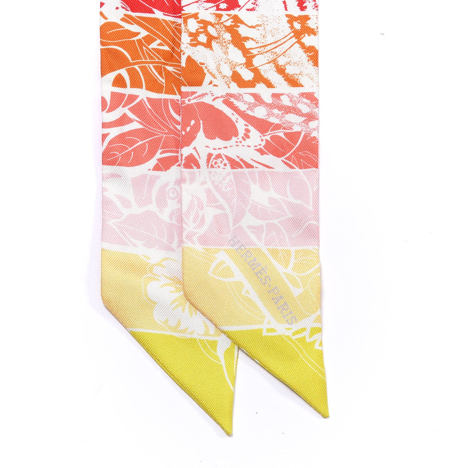 Hermes Silk Jungle Love Rainbow Twilly Vert Rose Jaune Fluo 2 of 4