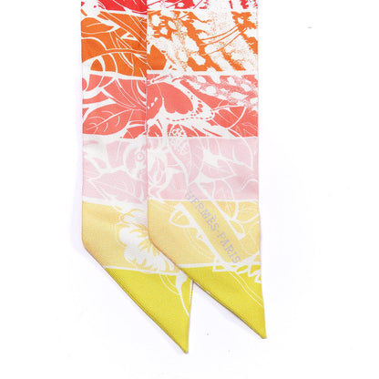 Hermes Silk Jungle Love Rainbow Twilly Vert Rose Jaune Fluo 2 of 4