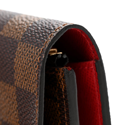 Louis Vuitton Damier Ebene Emilie Wallet Red 10 of 10
