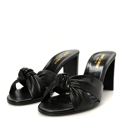 Saint Laurent Lambskin Bianca Mules 37.5 Black 4 of 10