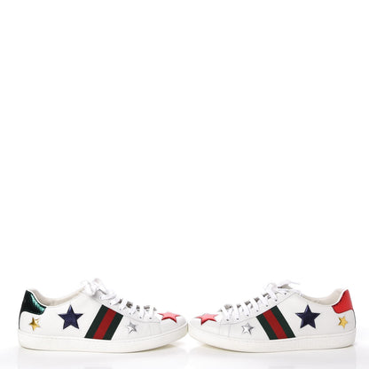 Gucci Calfskin Ayers Web Star Embroidered Ace Sneakers 41 White Multi 5 of 11