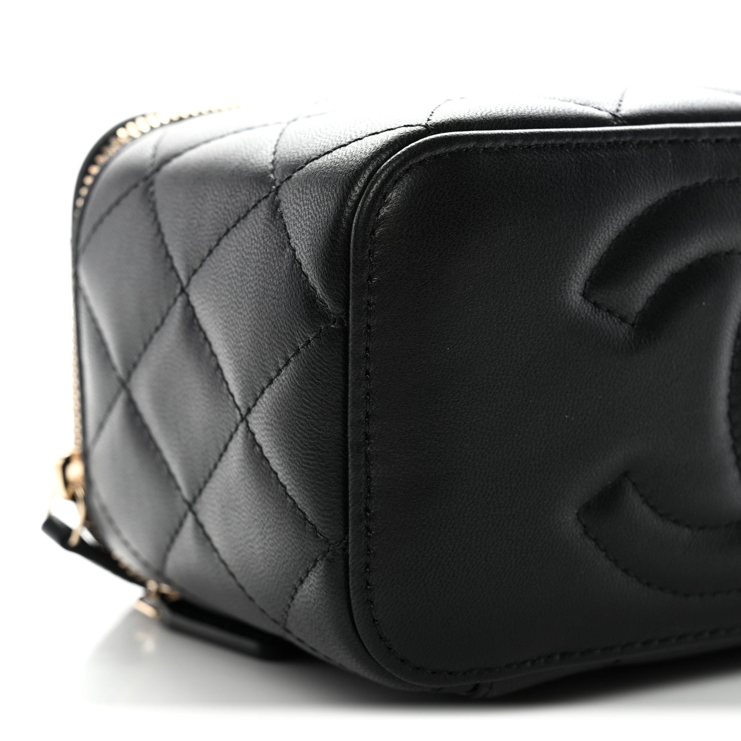 Chanel Lambskin Quilted Small Top Handle Vanity Case With Chain Black 9 of 11