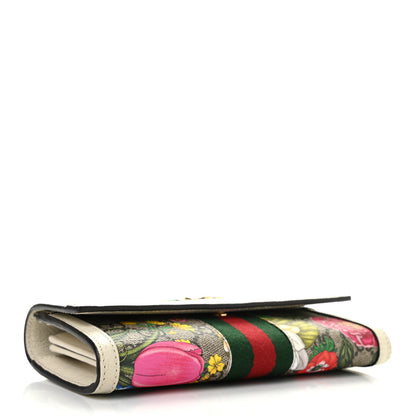 Gucci GG Supreme Monogram Flora Web Ophidia Continental Wallet White 4 of 8