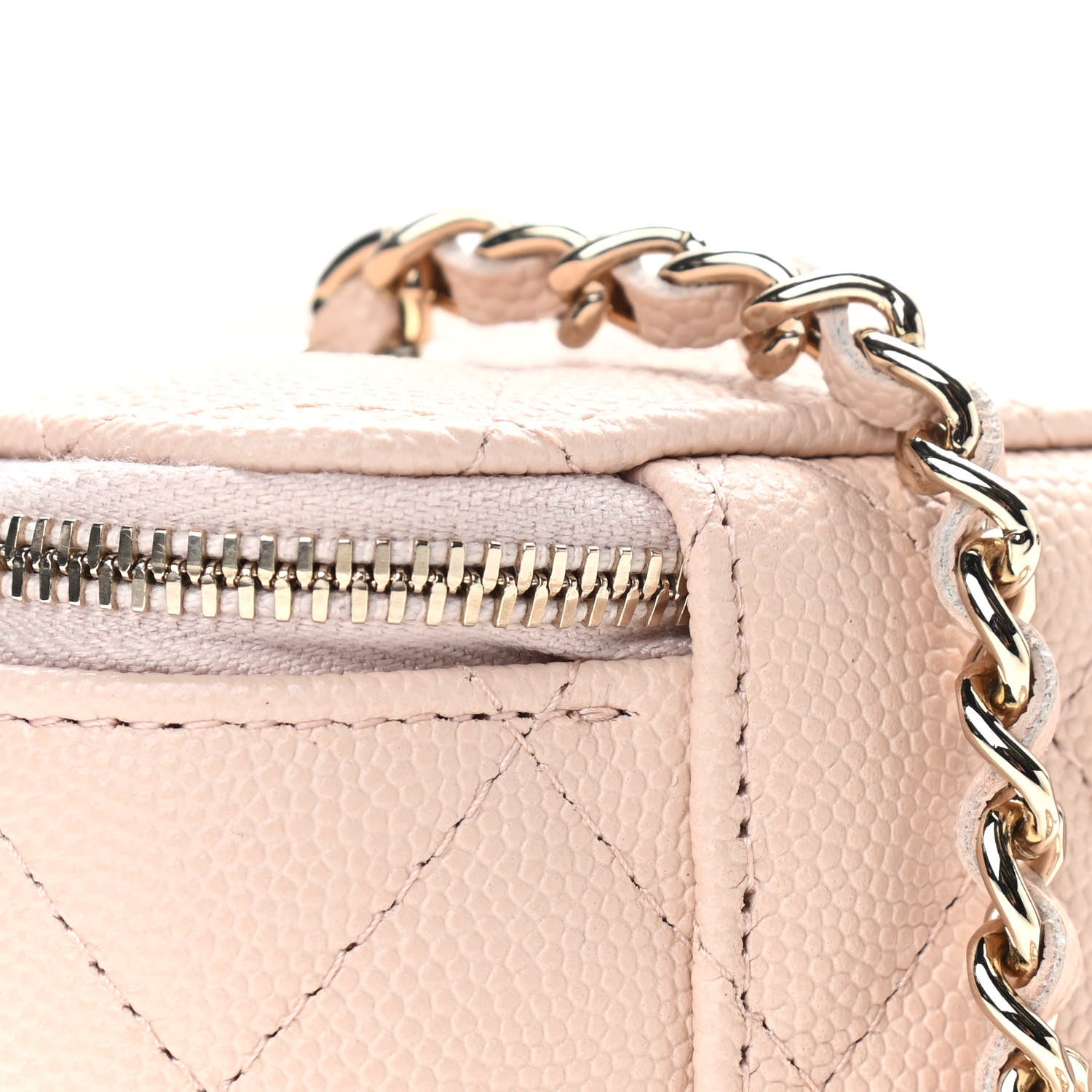 Chanel Caviar Quilted Small Vanity Case With Chain Light Beige 10 of 10
