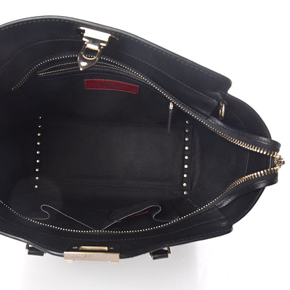 Valentino Garavani Vitello Rockstud Double Handle Tote Black 5 of 9