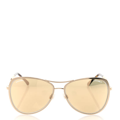 Chanel Metal Mirrored Pilot Summer Sunglasses 4223 Gold 2 of 8