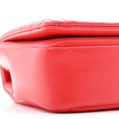 Burberry Lambskin Quilted Small Lola Bag Bright Red 9 of 10
