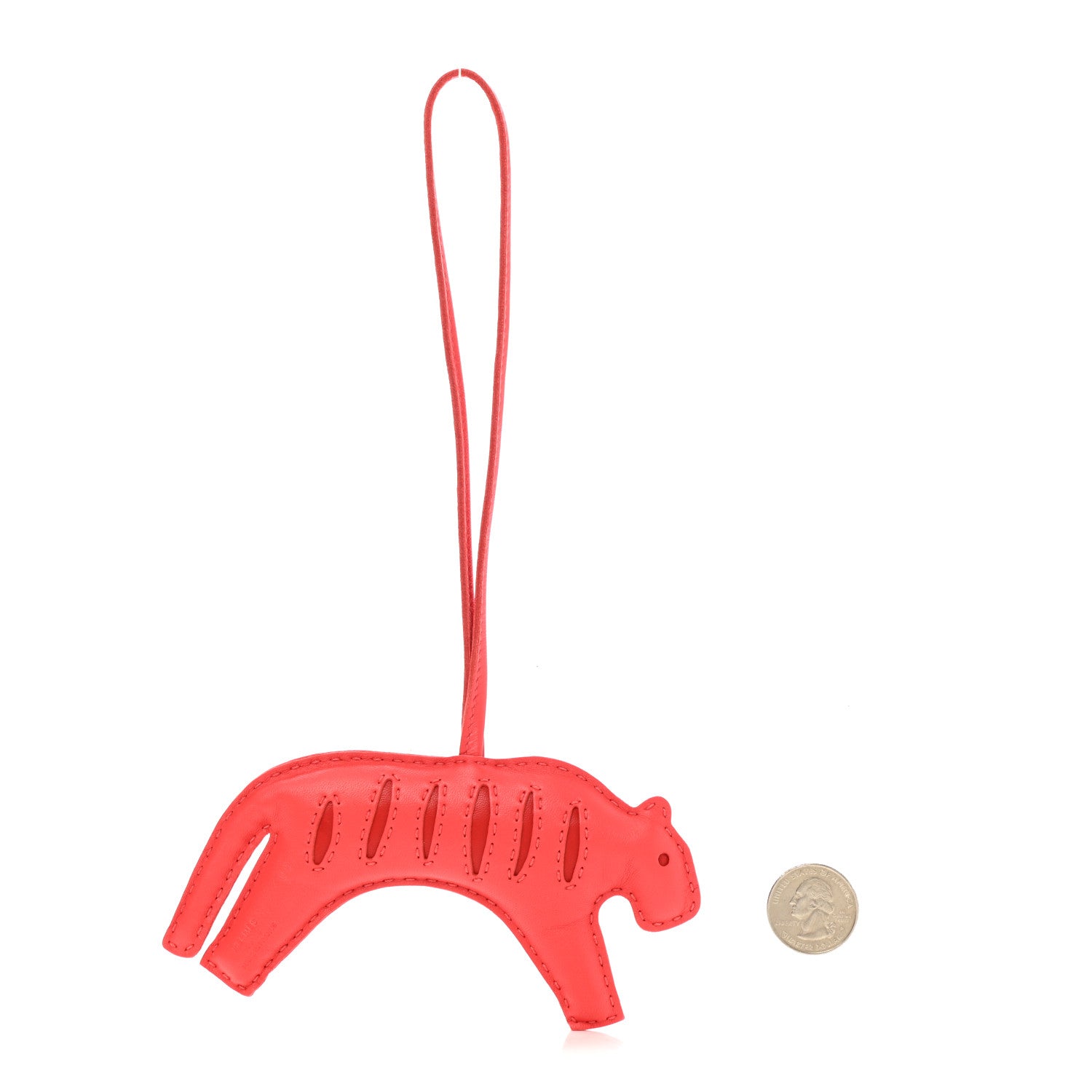 Hermes Milo Lambskin Rooroo Bag Charm Rose Texas Rouge Indien 2 of 4