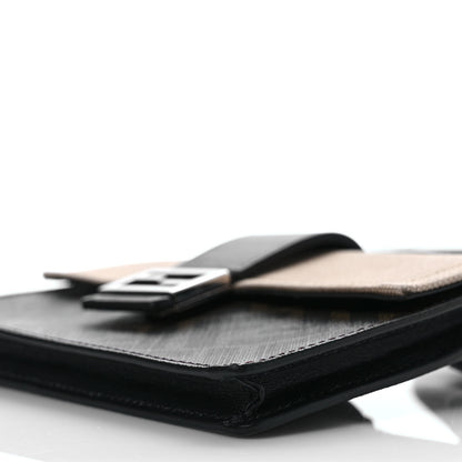 Fendi Glazed Fabric Cotton Vitello King Aura FF 1974 Baguette Belt Pouch Tobacco Moro Sand Black 8 of 8