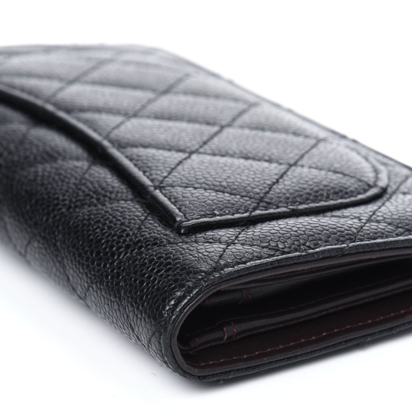 Caviar Quilted Yen Wallet Black