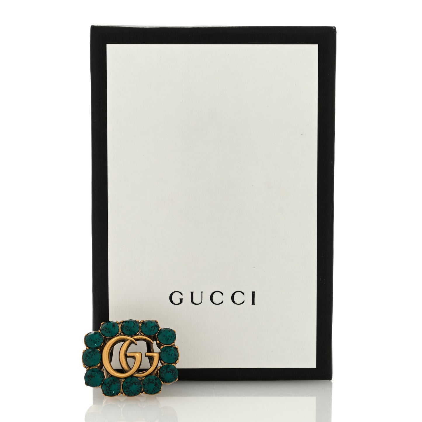 Metal Crystal Double G Ring S 55/7.25 Aged Gold