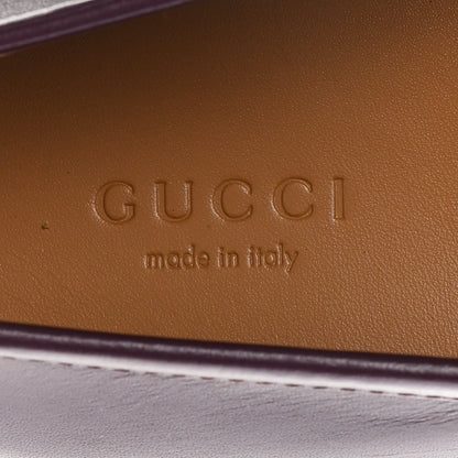 Gucci Real Betis Glamour Calfskin Womens Jordaan Horsebit Loafers 37 Shiny Vineyard 8 of 10