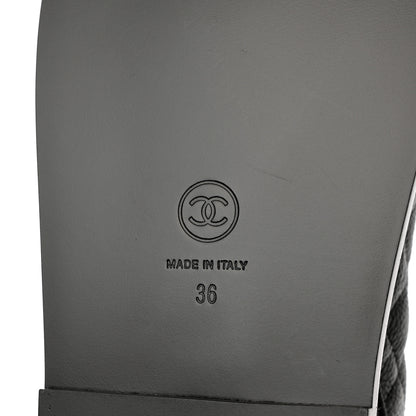 Chanel Grained Calfskin Velcro Dad Sandals 36 Black 8 of 9