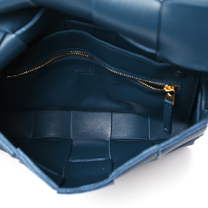 Bottega Veneta Grained Calfskin Maxi Intrecciato Cassette Crossbody Bag Deep Blue 5 of 11
