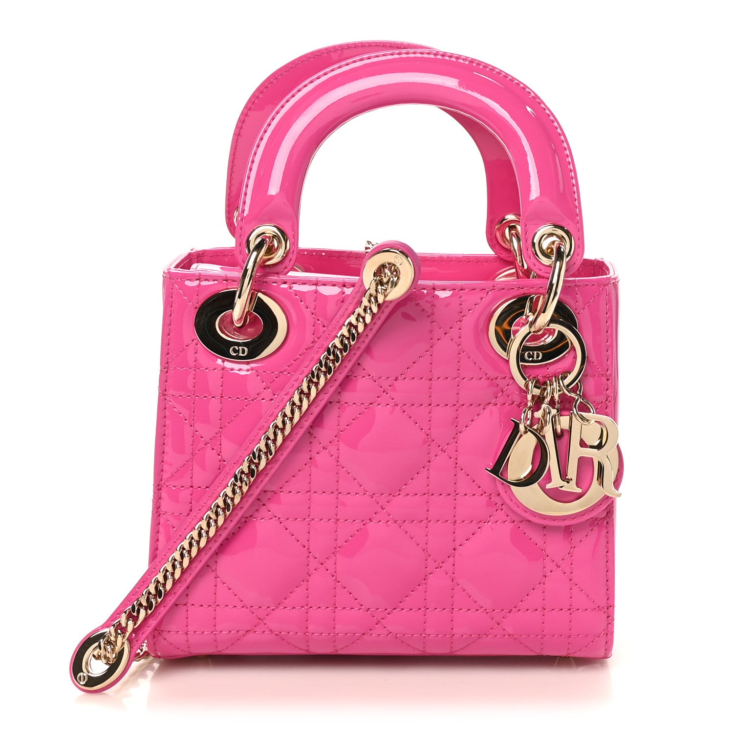 Christian Dior Patent Cannage Mini Lady Dior Pink 1 of 9