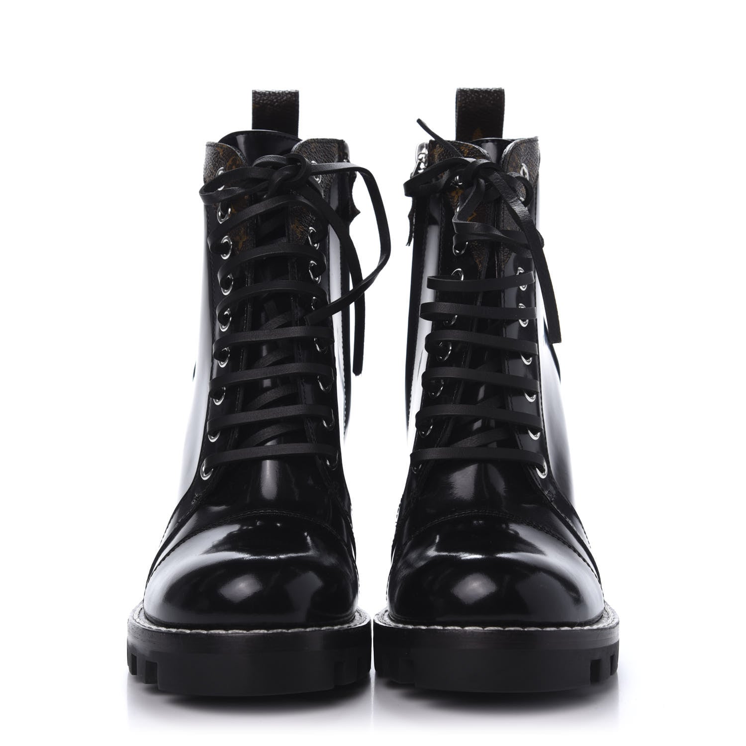 Louis Vuitton Patent Calfskin Monogram Star Trail Ankle Boots 37 Black 2 of 8