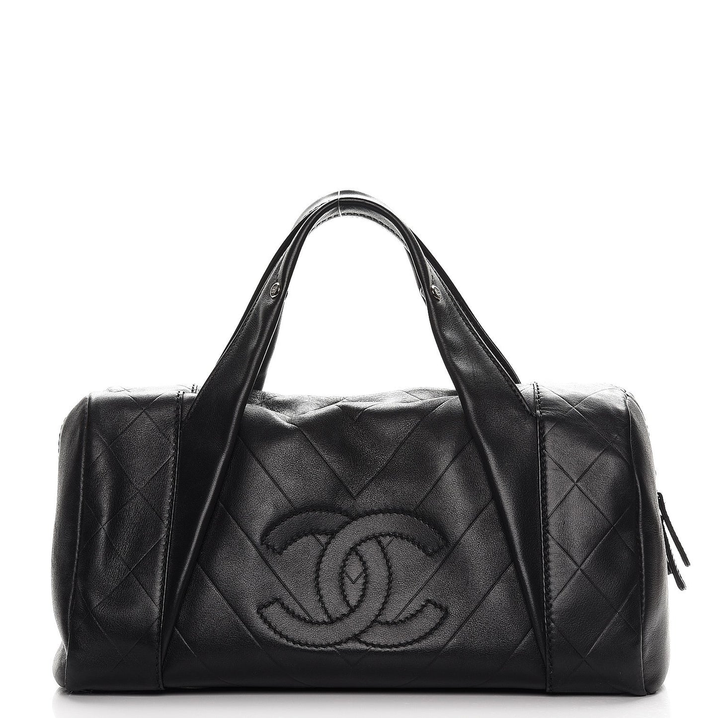 Calfskin Chevron CC All Day Long Boston Black