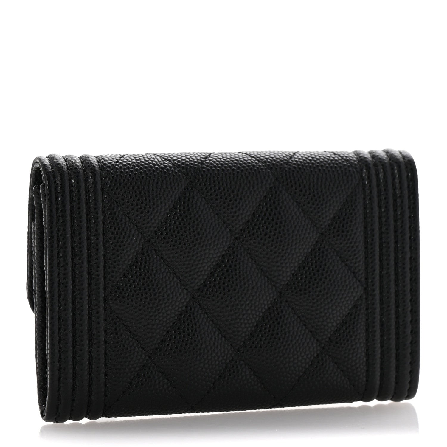 Chanel Caviar Quilted Boy Flap Card Holder Black 3 of 9