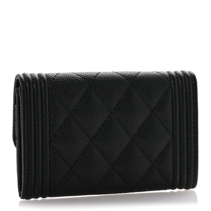 Chanel Caviar Quilted Boy Flap Card Holder Black 3 of 9
