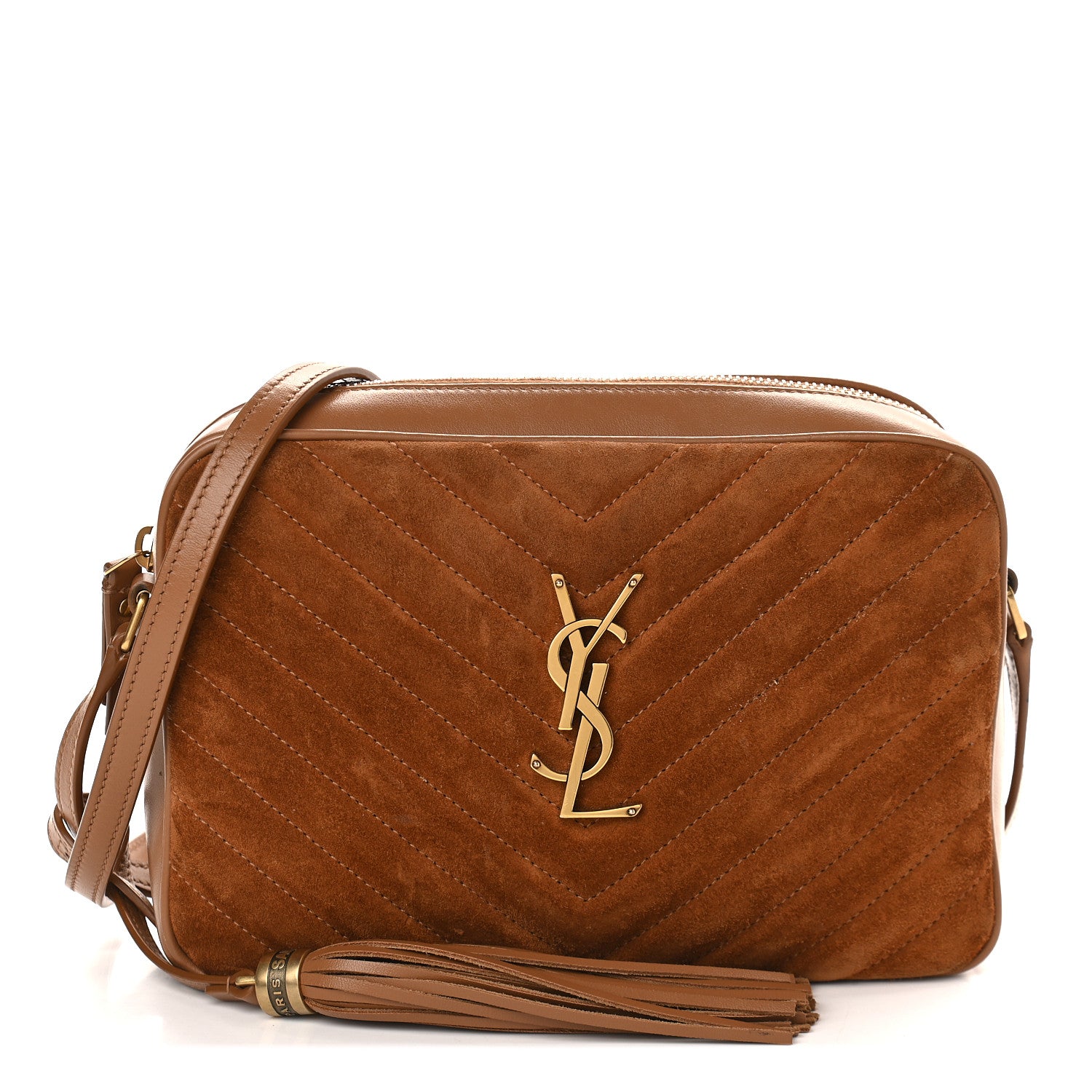 Saint Laurent Suede Matelasse Monogram Lou Camera Bag Cinnamon 1 of 7