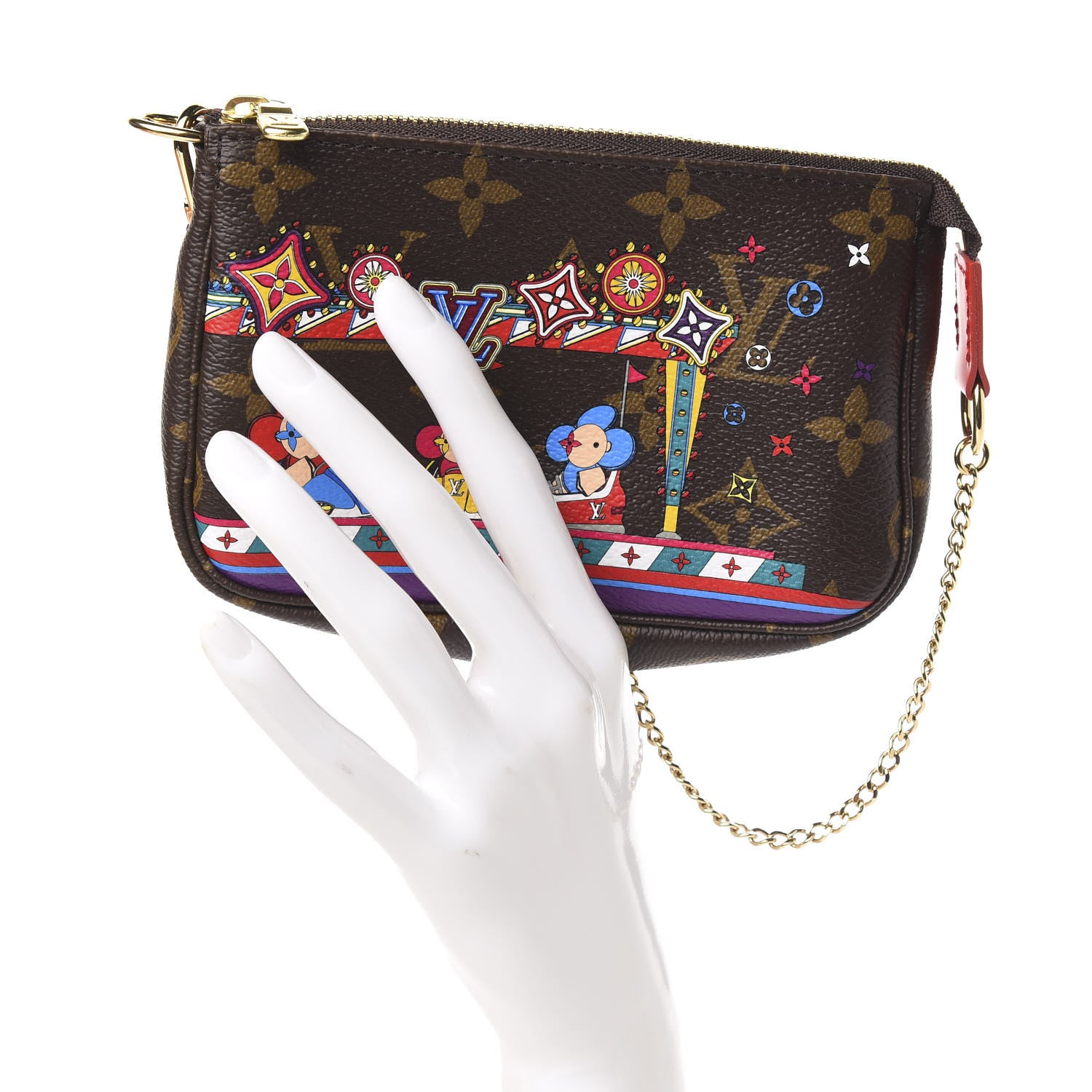 Louis Vuitton Monogram 2020 Christmas Animation Bumper Cars Mini Pochette Accessories Coquelicot 2 of 8