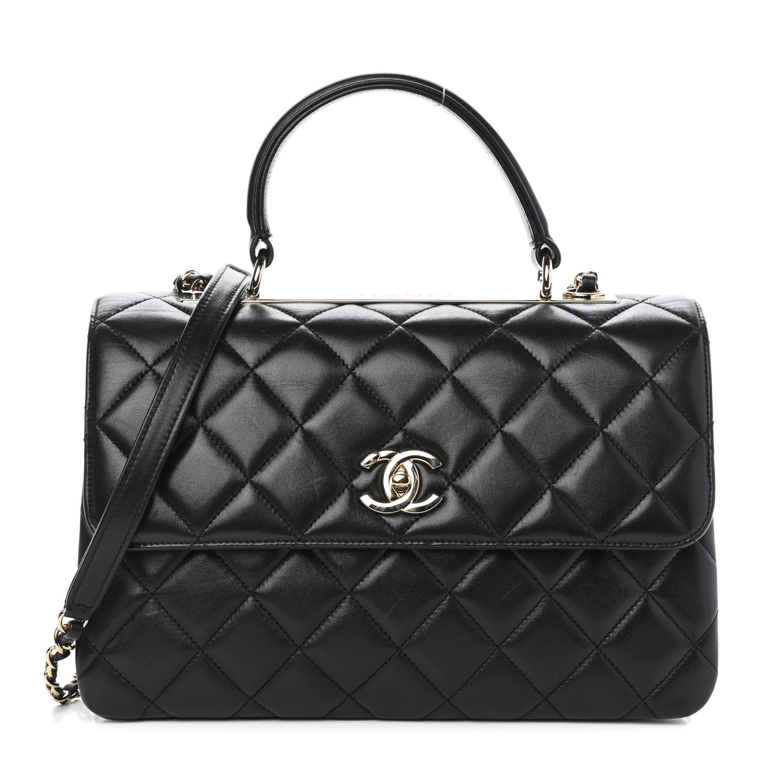 Chanel Lambskin Quilted Medium Trendy CC Flap Dual Handle Bag Black 1 of 4
