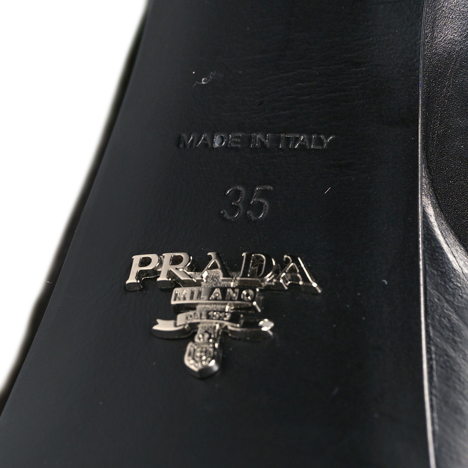 Prada Calfskin Knee High Platform 105mm Boots 35 Black 6 of 8