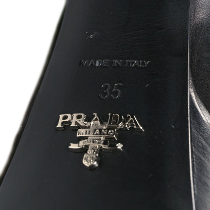Prada Calfskin Knee High Platform 105mm Boots 35 Black 6 of 8