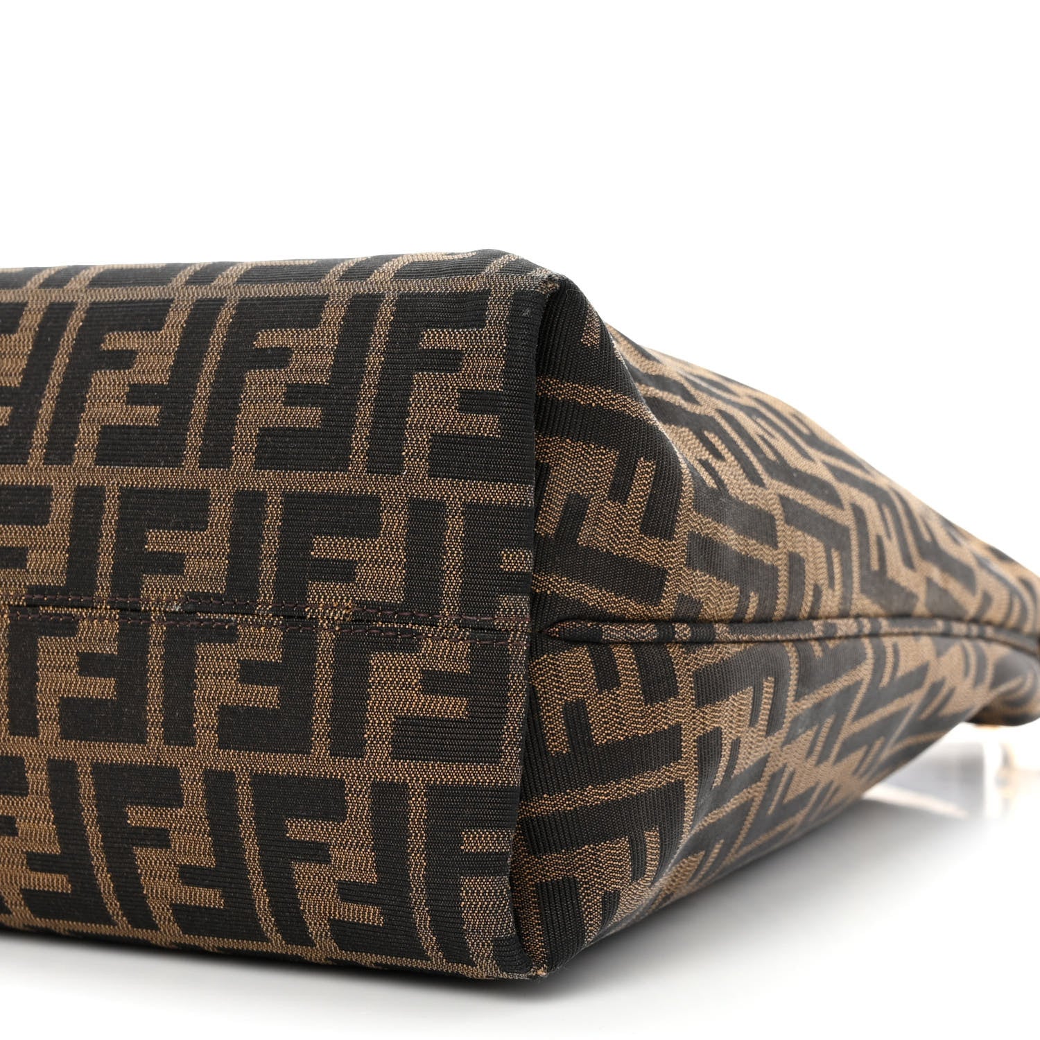 Fendi Zucca Vitello Artic Small Clasp Top Hobo Bag Tobacco Castagna 10 of 13