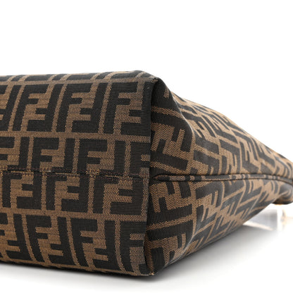 Fendi Zucca Vitello Artic Small Clasp Top Hobo Bag Tobacco Castagna 10 of 13