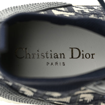 Christian Dior Technical Knit Calfskin Oblique Womens Walk'n Dior Mid Top Sneakers 40 Deep Blue 15 of 16