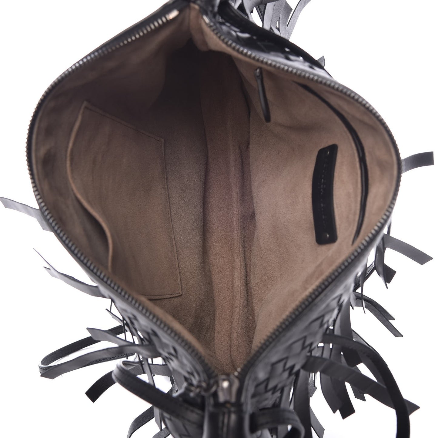 Nappa Intrecciato Palio Fringe Messenger Black