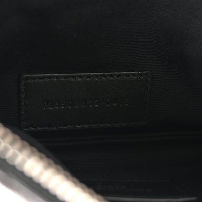 Saint Laurent Grain De Poudre Chevron Monogram Bill Pouch Black 7 of 10