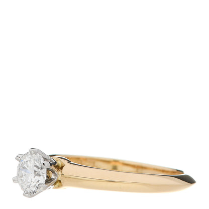 Tiffany 18K Yellow Gold Platinum Diamond .43ct Solitaire Engagement Ring 49 5 3 of 8