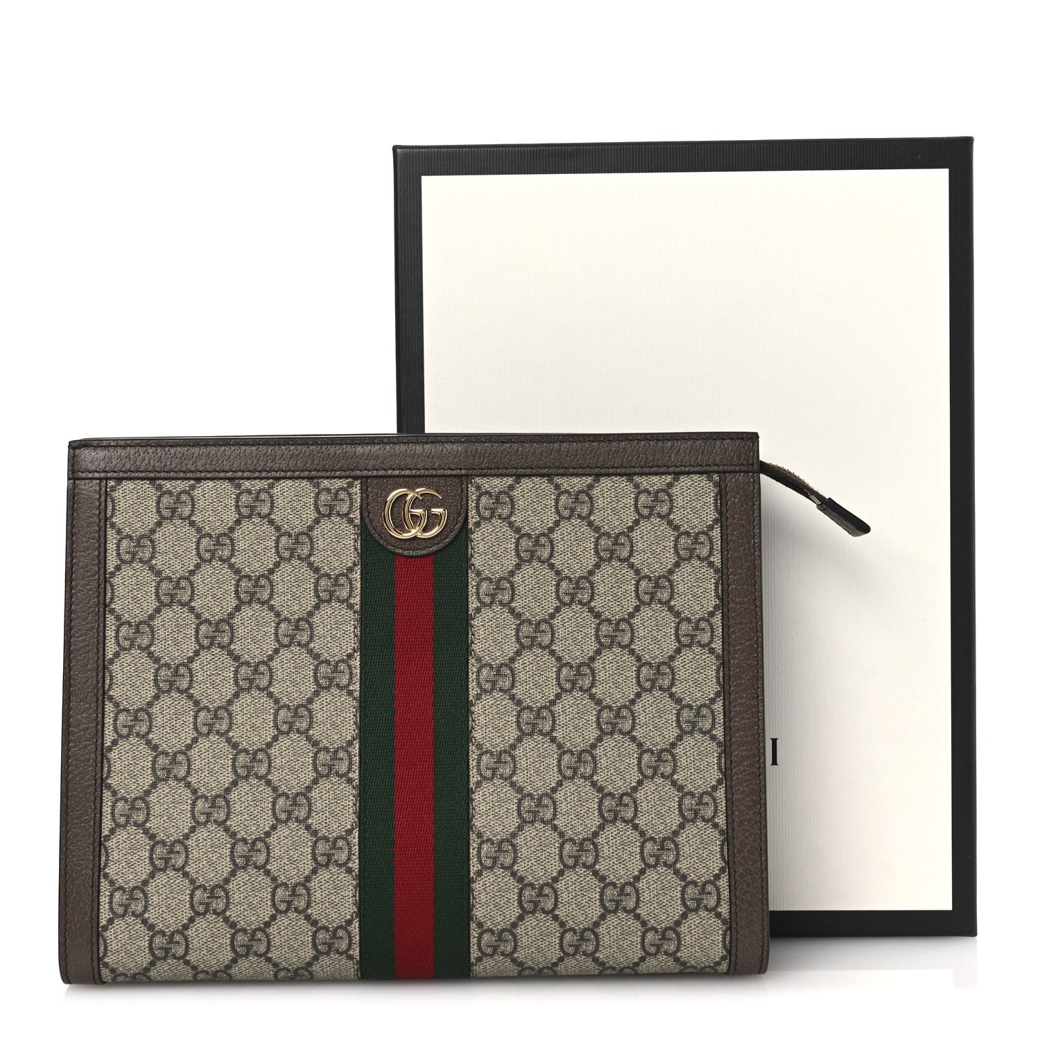 Gucci GG Supreme Monogram Web Ophidia Pouch Brown 21 of 22
