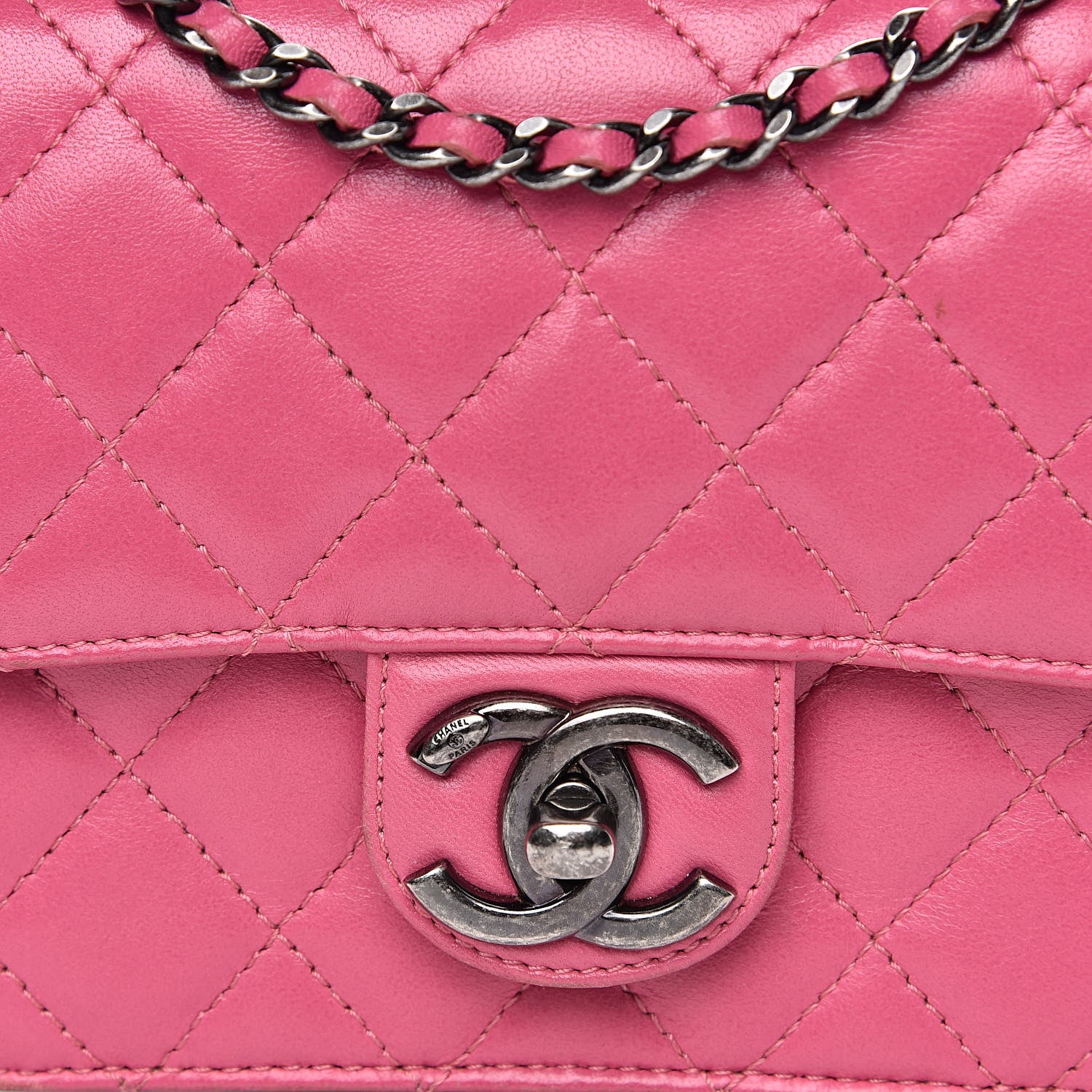 Chanel Lambskin Quilted Mini Crossing Times Flap Pink 10 of 15