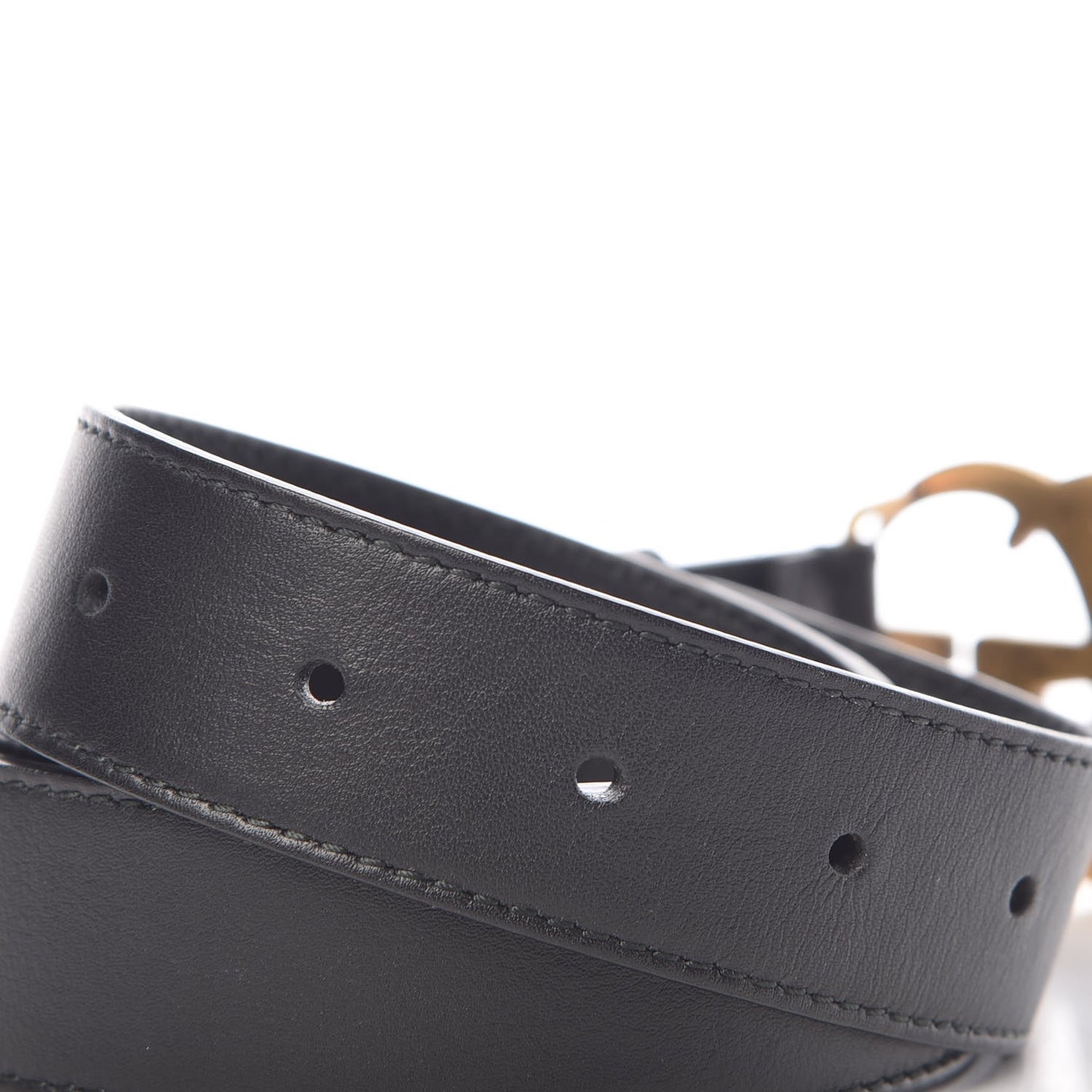 Moon Calfskin Double G 30mm Belt 105 42 Black
