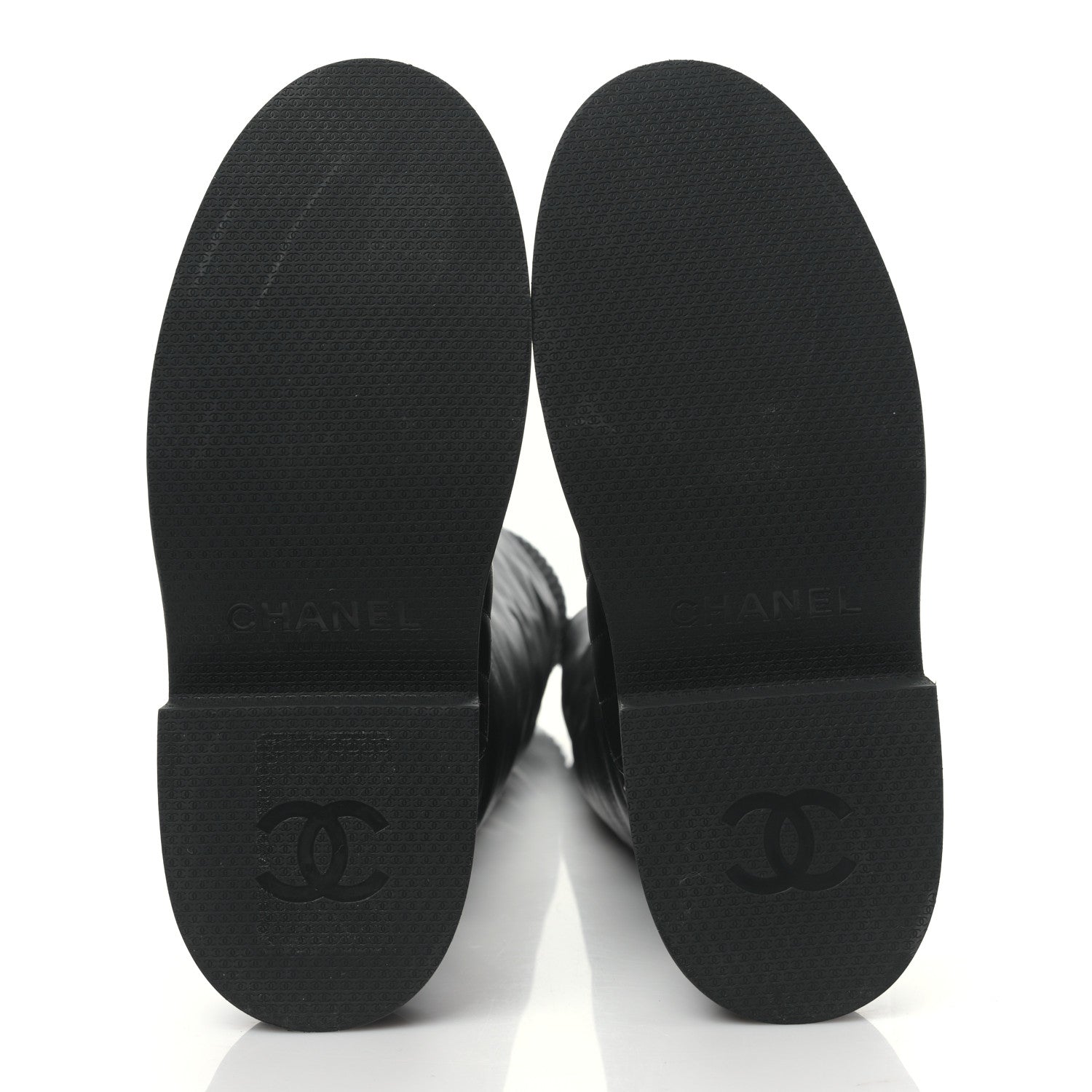 Chanel Lambskin Calfskin Quilted Knit Womens High Boots 36.5 Black 5 of 9